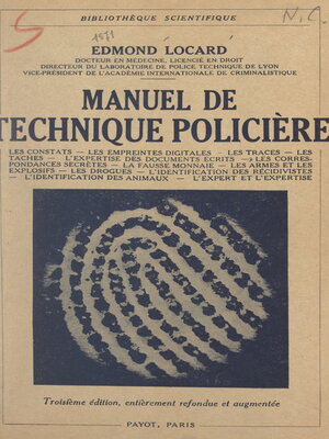 cover image of Manuel de technique policière